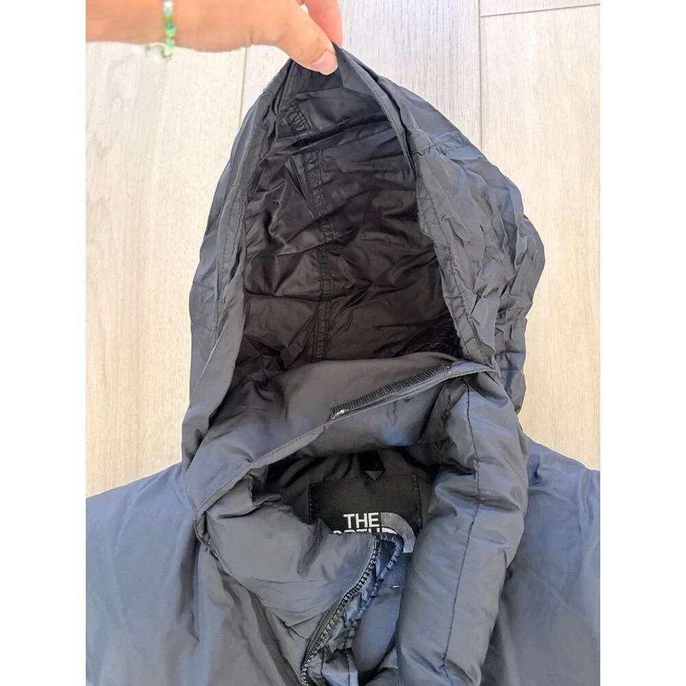 Vtg The North Face Nuptse 700 Goose Down Black Puffer Vest Hood Mens XL BB027
